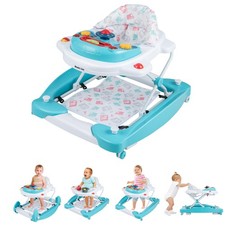 HONEY JOY Baby Walker, 6-in-1 Foldable Baby Walker and Bouncer Combo, Infant