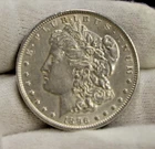 1896 US Morgan Silver Dollar $1 AU (Cleaned)