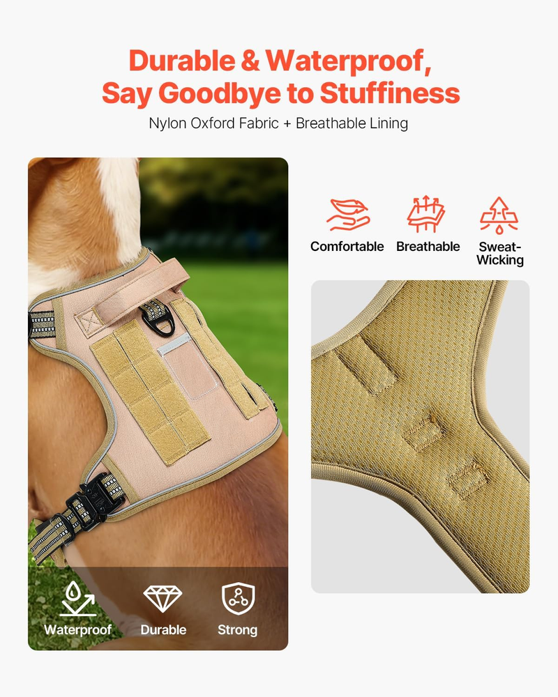 Dog Harness for Large Dogs, No Pull Tactical Dog Harness Adjustable Pet Vest...