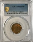 1917 Lincoln Cent PCGS MS63 RB