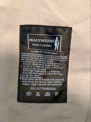 Mackintosh Bonded Cotton Rubberized Car Coat Beige Mens Size 40 Made in Scotland image 4