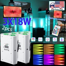 2pcs Wireless Battery Uplight 3 18W 6in1 Effect Light For Wedding Disco Bar Dj