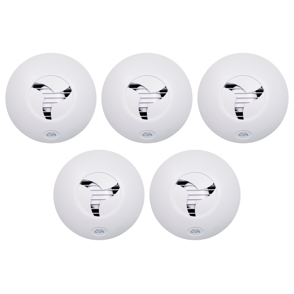 5 x Airflow 72683501 iCON15 Eco Circular Auto Iris Extractor Fans (240V Mains)