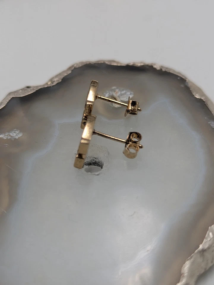 Pendientes de Diseñador Post Tono Dorado Esmaltados Brillo Rojo Logo Coach Nuevos sin Etiquetas Foto 4 de 4