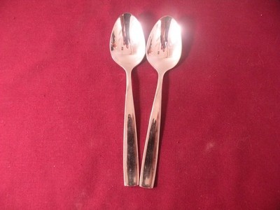 Set Of 2 YAMAZAKI BELGROVE Glossy Stainless Flatware Teaspoons 6 1/2'' ...