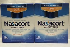 Nasacort Allergy 24HR Relief,2 Packs(120 Sprays,0.57fl oz each)Exp:04/26