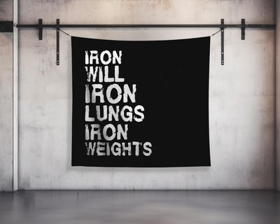 Fitness Tapestry Wall Decor - Motivational Gym Art