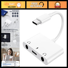 USB C to 3.5mm Audio Adapter, 3 in 1 Headphone Splitter PD 60W Fast Charging