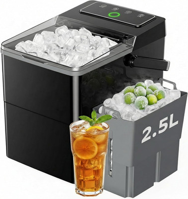 Countertop Ice Maker, 2.5L Ice Basket & 1.8L Water Tank, 9 Bullet Ice Cubes in 6
