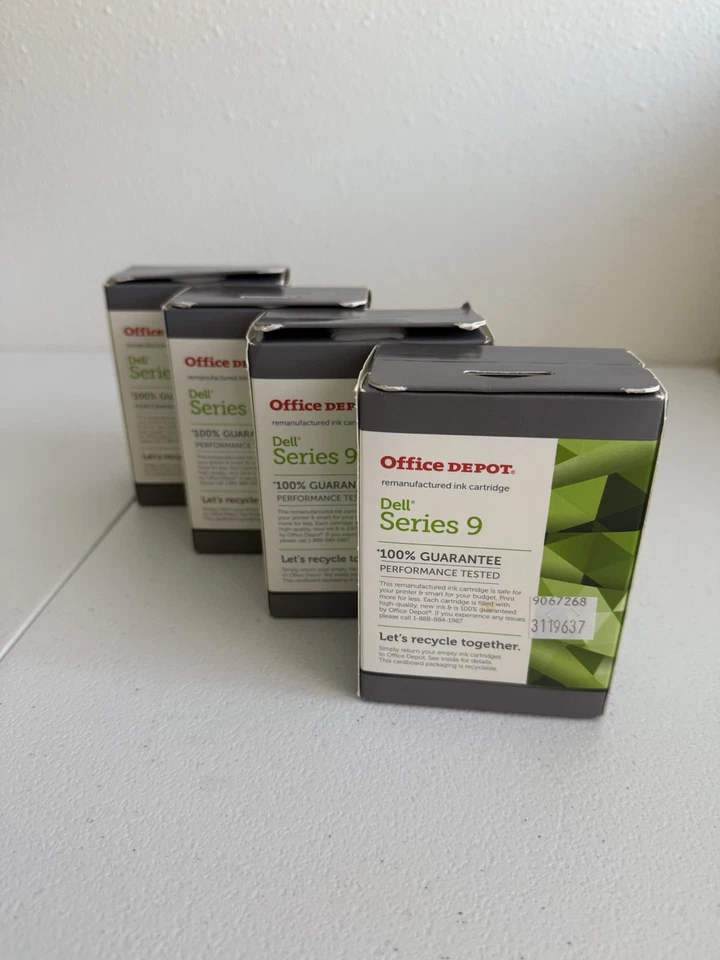 Lote de 4 cartuchos de tinta negra Office Depot compatibles con Dell Serie 9 nuevos en caja Foto 2 de 4