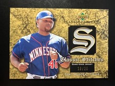 2003 Upper Deck Classic Portraits Stitches Gold #TH Torii Hunter #'d 16/25 Twin