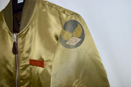 Ralph Lauren Green Eagle RRL Double RL Reversible Silk Flight Jacket Small S - Picture 6 of 8