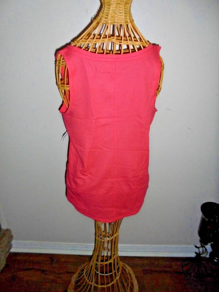 ANTIGUA CAMISETA SIN MANGAS AZUL MARINO GAP FIT RESPIRACIÓN RACEBACK COLOR CORAL Foto 2 de 2