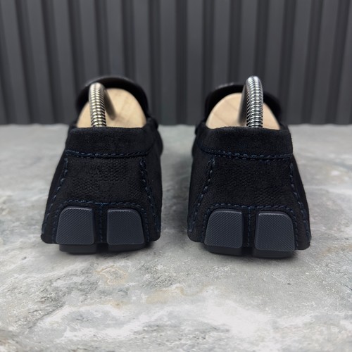 Louis Vuitton Damier Embossed Penny Moccasin Blue Suede 7.5 LV 8.5 US 41.5 EUR - Picture 20 of 24