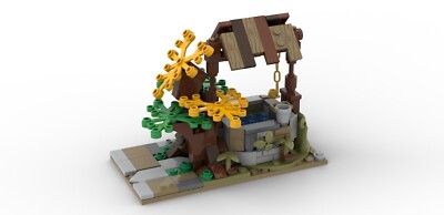 MOC from LEGO  Parts Medieval Fountain Well Fits 10332 BrM2313