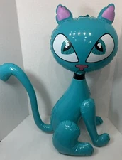 Vintage 2002 Rinco Large Inflatable Blow Up Cat Blue Carnival Fair Prize Rare