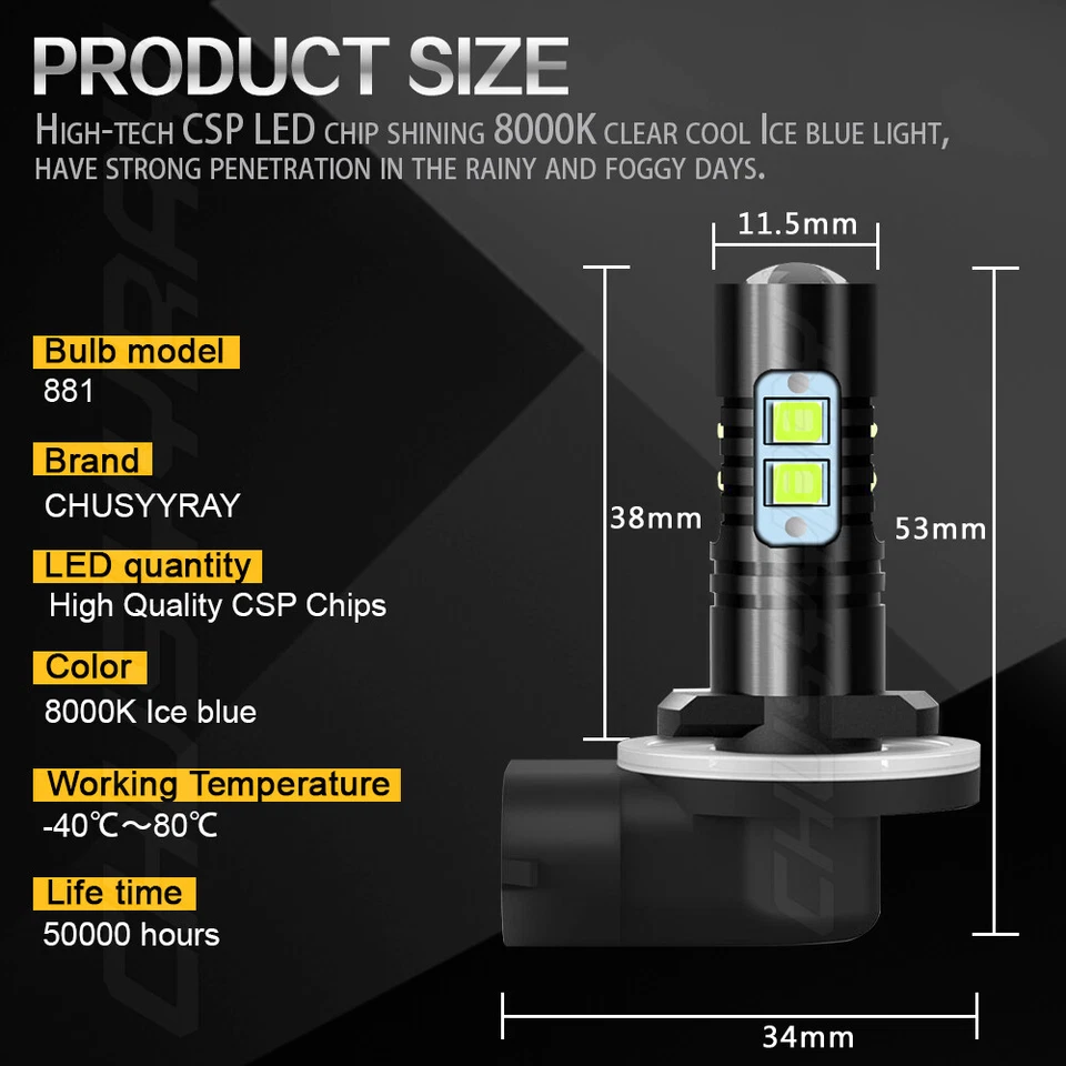 PARA ARCTIC CAT 400 500 650 700 FARO ALTO BAJO BOMBILLAS LED 4PC Foto 4 de 4