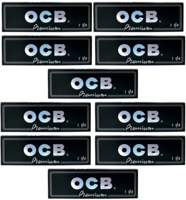 10x OCB 1 1/4  Rolling Papers Premium Papers 50 Lvs *Authentic*USA SHIPPED*