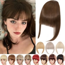 Thin Fringe Bangs False Fake Hair Extension Clip In on Front Hairpieces as Human