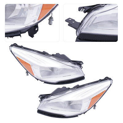 For 2013 2014-2015 2016 Ford Escape Halogen Headlights Assembly Set Left + Right