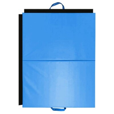 Folding Gym Mat 3x4 Red Blue Yoga Fitness Tumbling Inflatable Landing Pad
