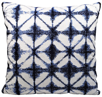 Sunbrella Midori Indigo Outdoor Throw Pillow Cover 17x17 Indigo Blue