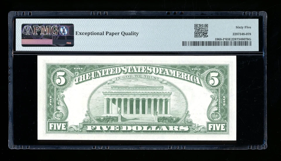 DBR 1963-A $5 FRN Minneapolis STAR Gem Fr. 1968-I* PMG 65 EPQ Serial I01189581* - Image 2 of 2