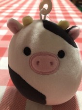 Squishmallows CONNOR THE COW 3.5  clip/ keychain New With Tags  Free Gift Set 