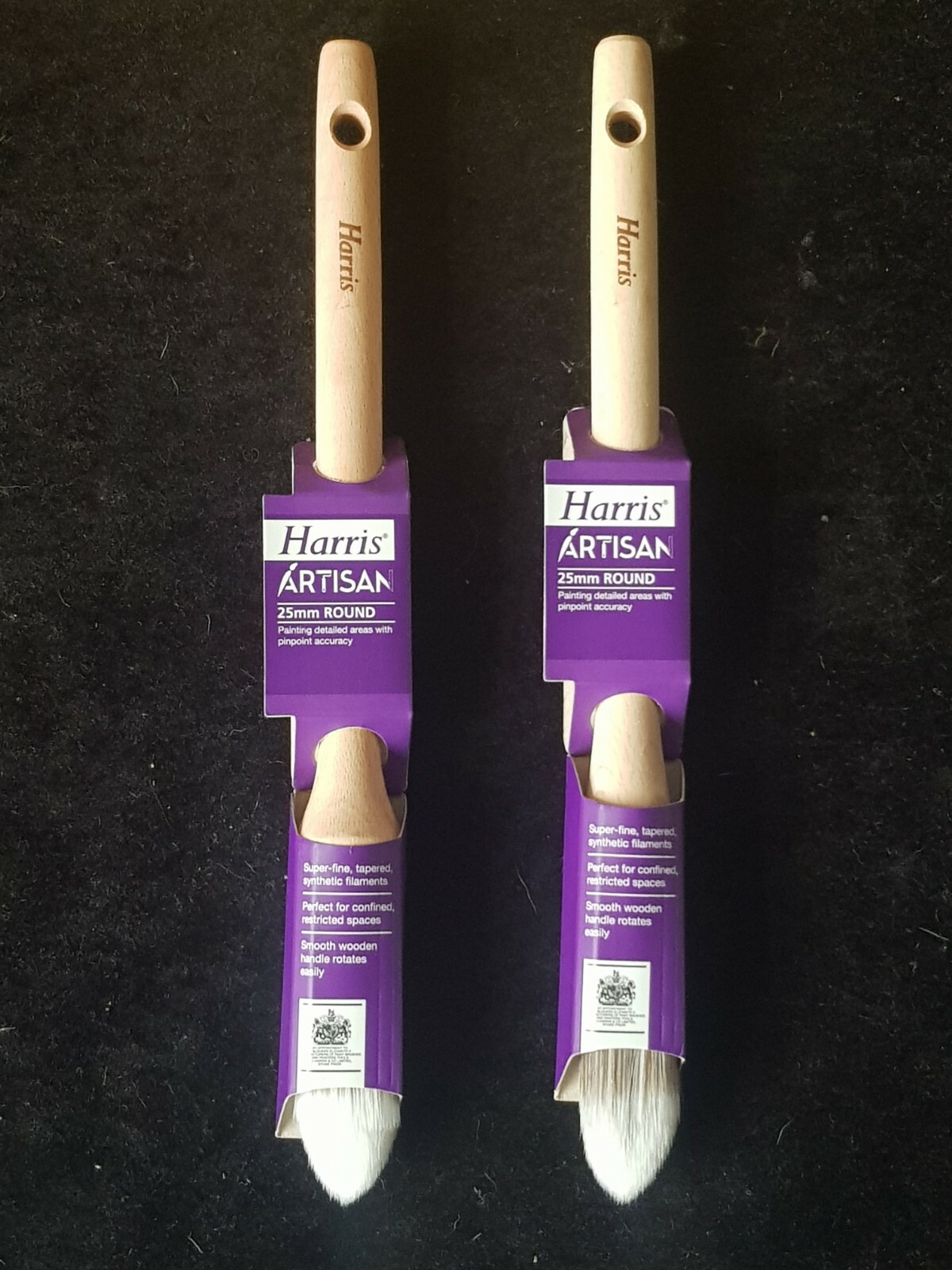 Harris Artisan Round Brush 25mm 3 Pack Sash Paint Brushes Synthetic