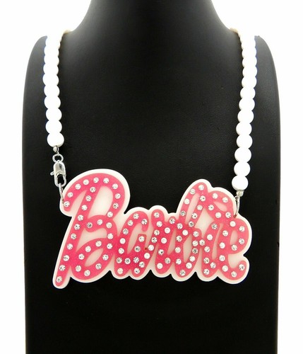 BLING ACRYLIC PINK BARBIE PENDANT \u0026 8mm 