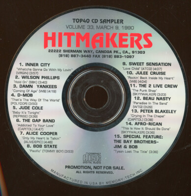 Hitmakers: Top 40 CD Sampler Volume 33 PROMO MUSIC AUDIO CD live crew d  mob