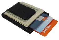 Mens Leather Money Clip Slim Front Pocket Wallet Magnetic ID Credit Card Holder