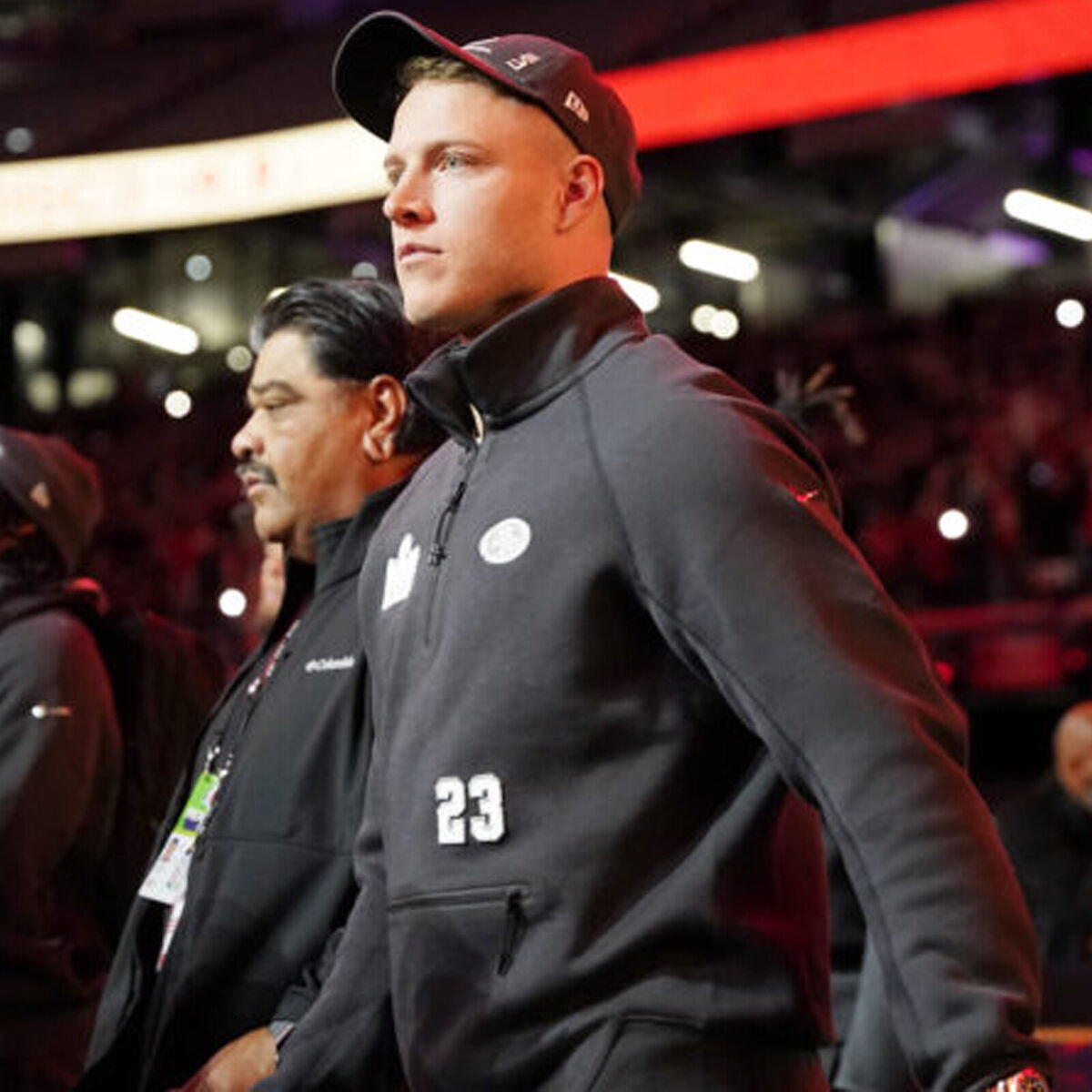 Nike Christian McCaffrey Super Bowl 58 Opening Night Tech Nike Christian McCaffrey Super Bowl 58 Opening Night Tech
