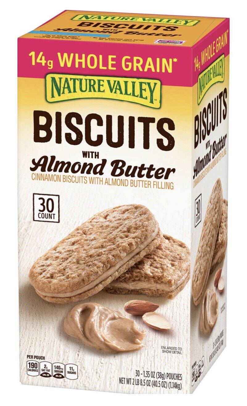 2 Box Complete Free Shipping Popular product Nature Valley Biscuit Sandwich Butter 30 with Almond c