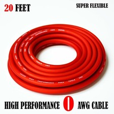 1/0 Gauge Wire RED , Amplifier Power/Ground Amp Wire 20 Feet Cable Roll