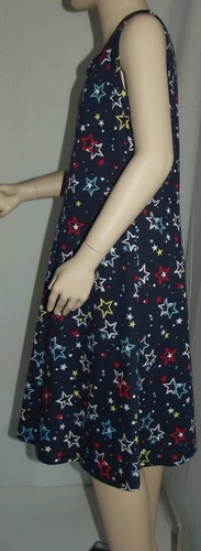 Wonder Nation Girls (XL 14-16) Navy Blue Red White Star Cotton Blend Tank Dress - Picture 3 of 6
