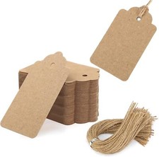 150PCS Kraft Paper Gift Tags with Strings Brown Blank Tags Hanging Labels for Gi