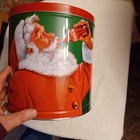 Coca Cola Large Popcorn Tin Can (Empty) Santa XMAS Holiday 12" & XMAS themed TIN — photo 5