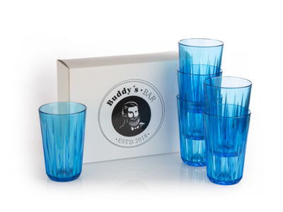 Buddy's Bar Trinkbecher-Set, 6er-Set, Kunststoff, 300 bis 500 ml, Mehrweg-Becher