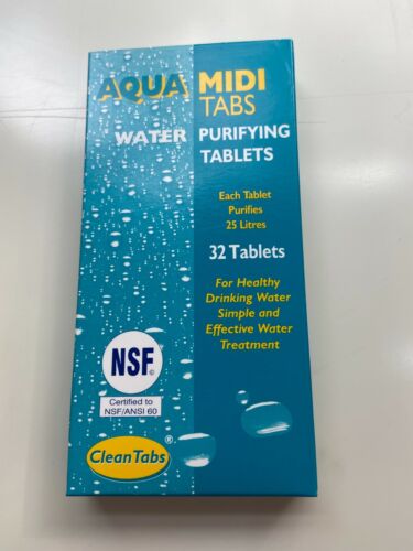 AquaTabs Water Treatment Purifyer Clean Drinking Water x 32 tablets steriliser - Afbeelding 1 van 6