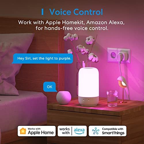meross Smart Table Lamp for Bedroom Bedside Lamp Support Apple