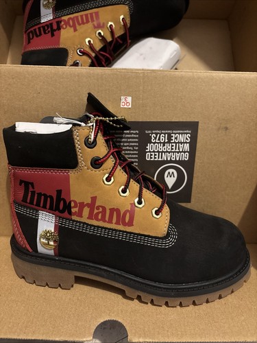 Timberland Premium Boots 6 inch Black Nubuck GS Kids Youth TB0A29MN 001 Water.