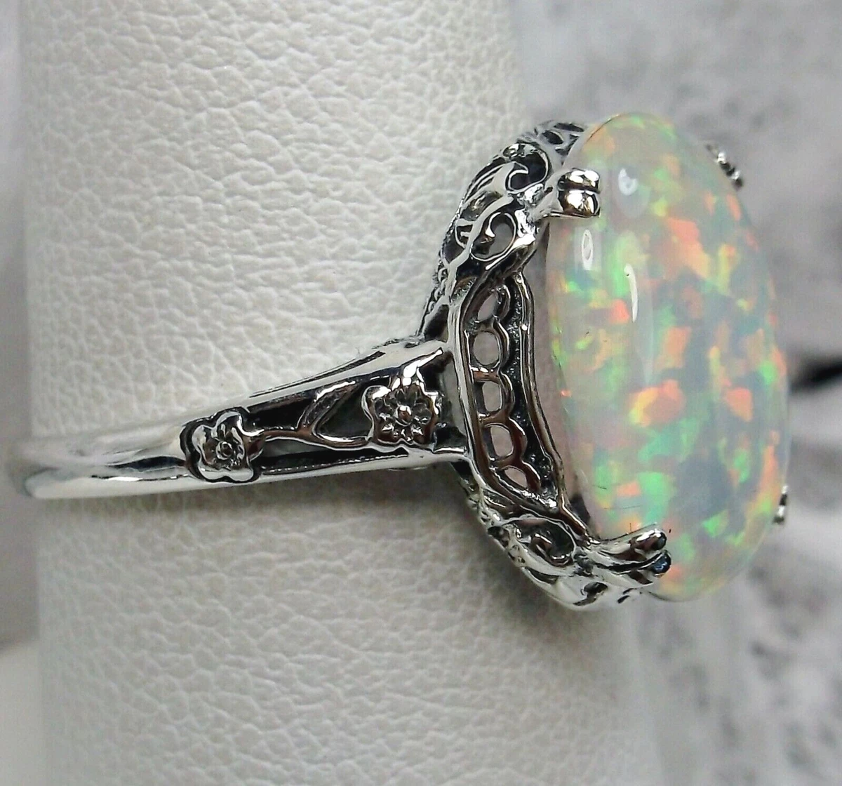 Simulated opal ring deals