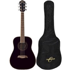 Oscar Schmidt Oghsb 1/2 Size Acoustic Guitar Kit With Gig Bag, Black