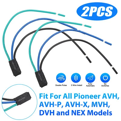EEEKIT 2PCS Universal Pulse Bypass Fit AVH MVH DVH Pioneer Parking Brake Video Override