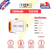 ? 3.7V 543450 1500mAh LiPo Lithium Polymer 1500 mAh High Capacity Battery ?
