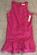Eliza J Pink Mini Dress Womens 12 Sleeveless Ruffle Barbiecore Textured