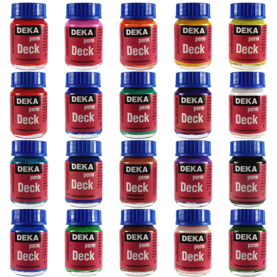 DEKA PermDeck Pittura per Tessuti Scuri 25 ml - 20 Colori a Scelta -