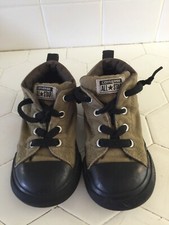 Converse Chuck Taylor All Star Kid's Baby/Toddler Mid-Top Shoes Size 9 TAN BLACK