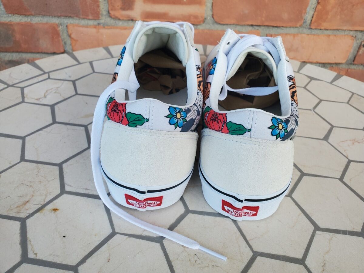 Vans Old Skool Tiger Floral Multi True White Size US 8 Men Vans Old Skool Tiger Floral Multi True White Size US 8 Men